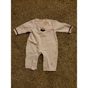 Girl's 3 month Tangerine pink with dots long sleeve outfit